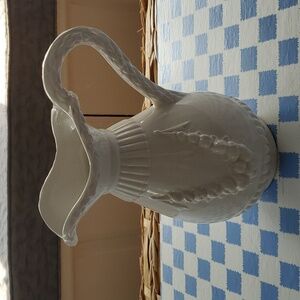 Vintage Ceramic White 32 Oz. Pitcher Made in Italy